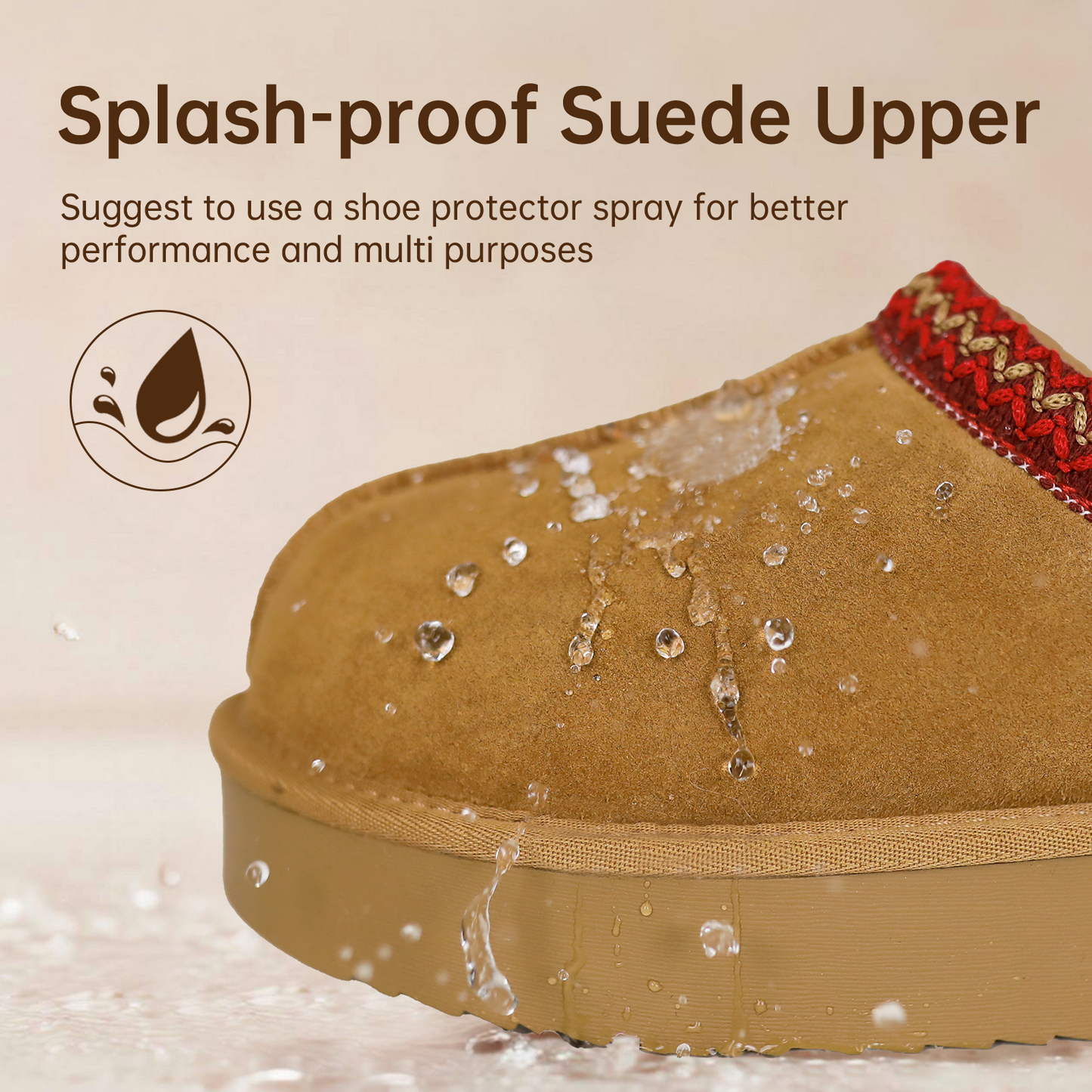 Ceenqo | Suede Braided Fluffy Slippers