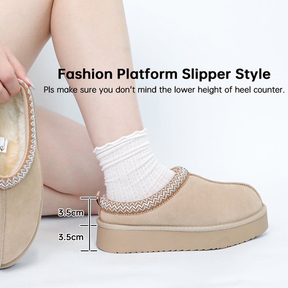 Ceenqo | Suede Braided Fluffy Slippers