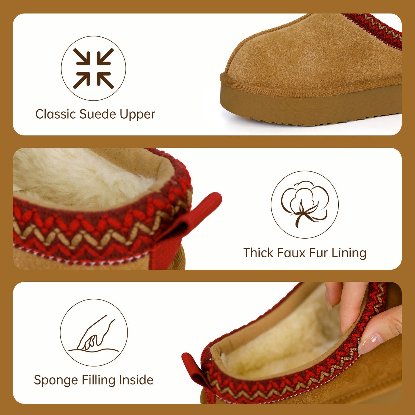 Ceenqo | Suede Braided Fluffy Slippers