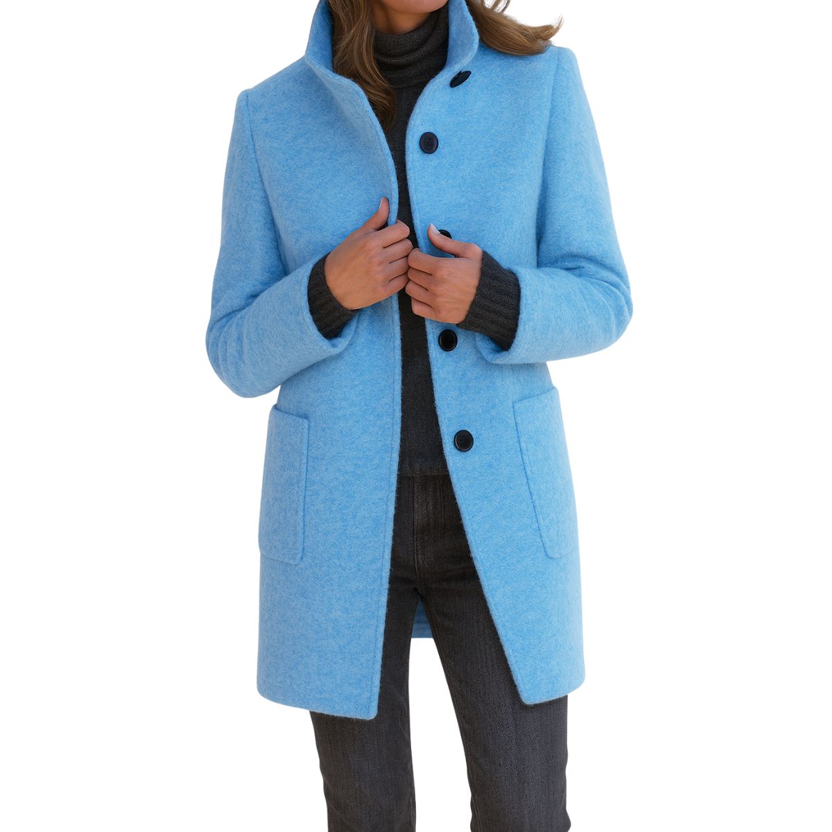 Ceenqo®| Damesjas met Hoge Kraag