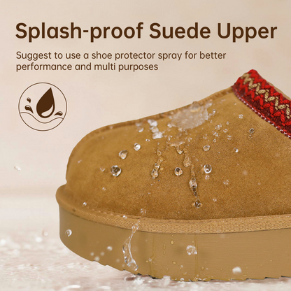 Ceenqo | Suede Braided Fluffy Slippers