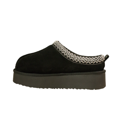 Ceenqo | Suede Braided Fluffy Slippers