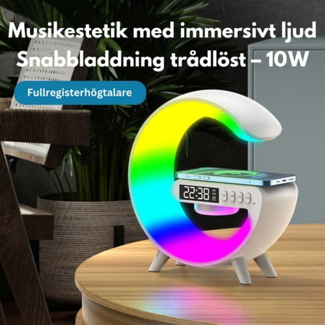 SoundGlow™ | Zonsopgang-wekkerradio, Bluetooth-luidspreker, draadloze oplader, sfeerverlichting!